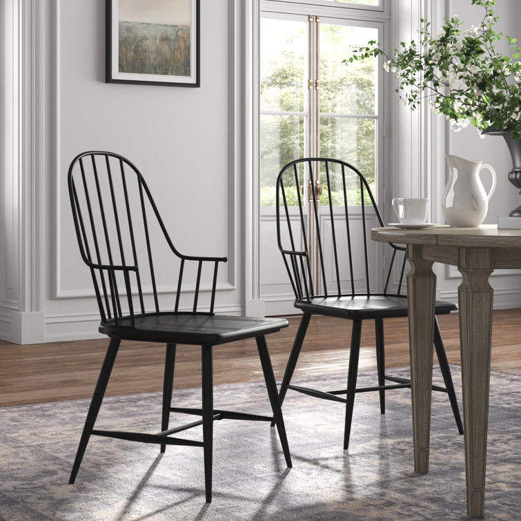 Black dining arm outlet chair